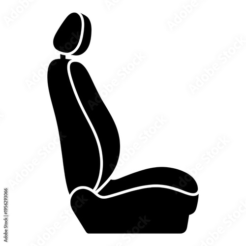 Car Seat With Headrest Line Icon