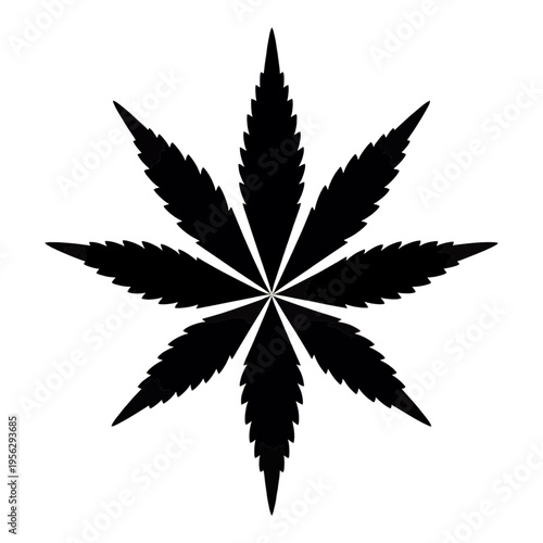 Eight Leaf Outline Line Icon