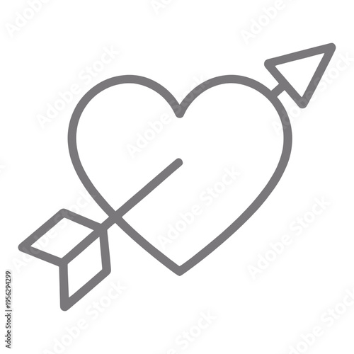 Heart With Arrow Outline UI Icon