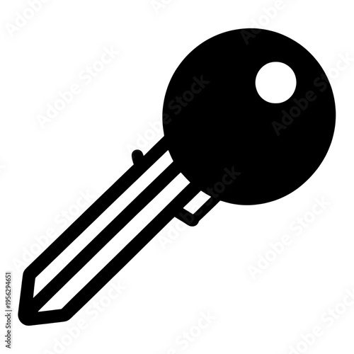 Hollow Key Outline Line Icon