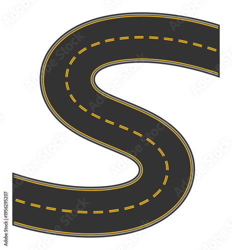 Road Curve Racing Track Vector Illustration Design