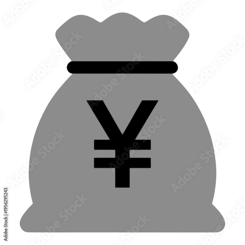 Money Bag With Yen Symbol Flat Icon