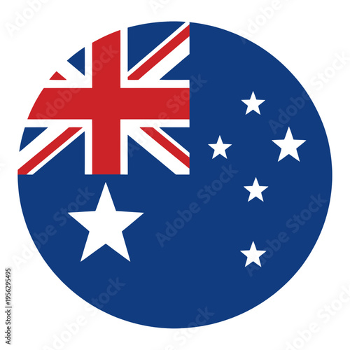 New Zealand Flag Round Vector Icon