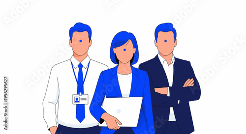 business team standing together with documents