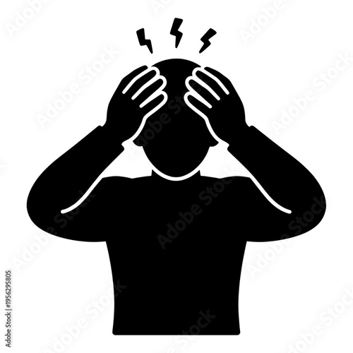 Person Holding Head With Lightning UI Icon