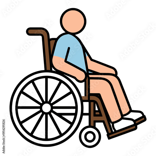 Person In Wheelchair Outline UI Icon
