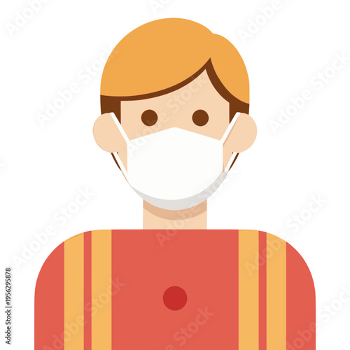 Person With Face Mask Vector Icon