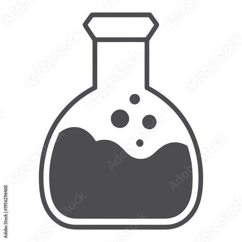 Round Flask With Bubbles Filled Outline Icon