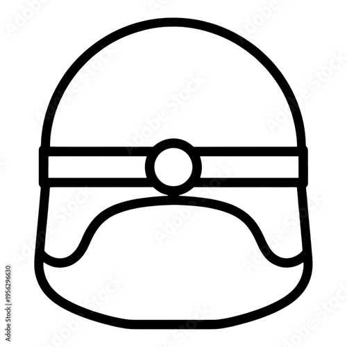 Safety Helmet With Visor Line Icon