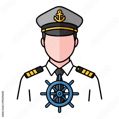 Sailor Captain With Helm UI Icon