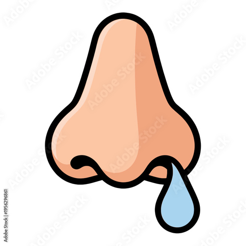 Snub Nose With Runny Mucus 2D Vector Icon