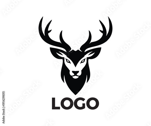 Majestic Stag Head Mascot Logo - Elegant Deer Antlers Vector for Outdoor, Hunting, and Apparel Branding
