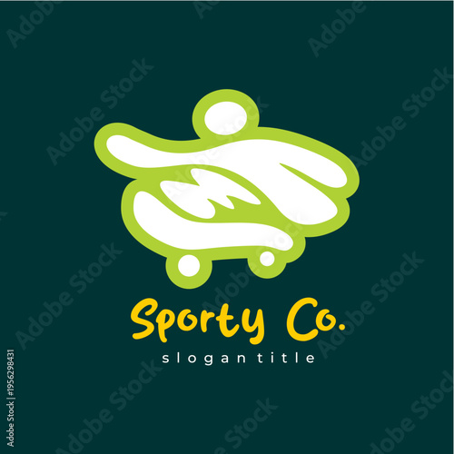 a skateboard abstract logo for item sport