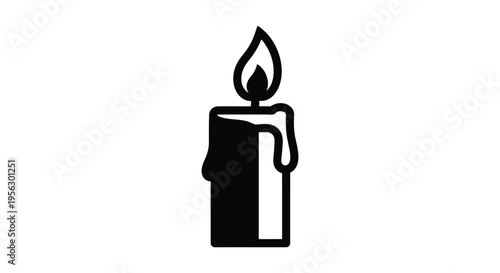 Burning Candle Icon Vector Illustration
