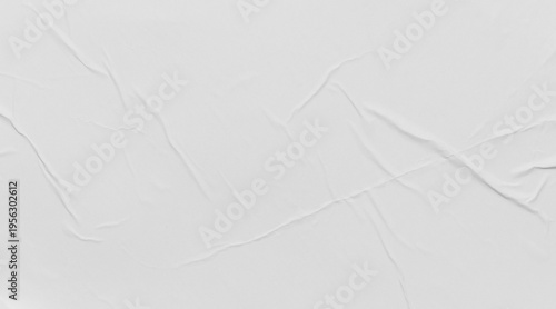 Принти на полотні crumpled paper texture overlay effect PNG, white paper wrinkled poster template ,blank glued creased paper sheet mockup