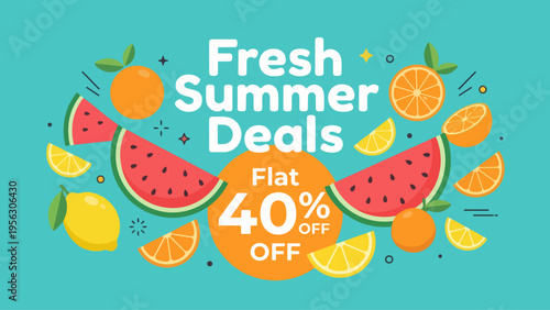 The banner of the summer seasonal sale. Hot summer sale. Vector illustration stock illustration