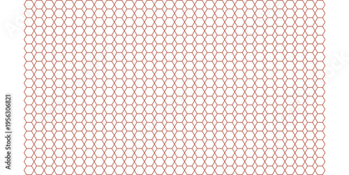 Seamless geometric pattern of a repetitive hexagonal grid featuring soft coral pink outlines on a white background,
