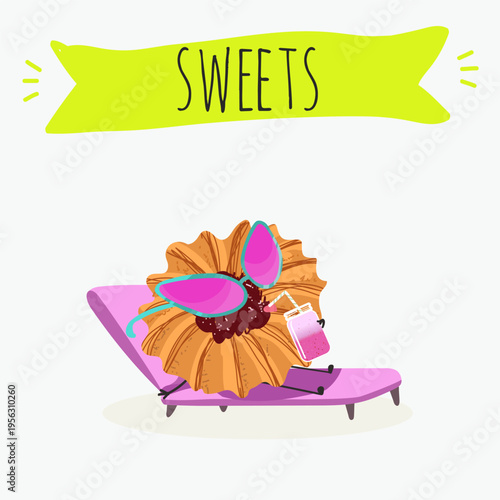 Funny Characters Kurabiye, Kurabie, Ghorayeba, Qurabiya, dessert, hand drawn vector illustration.