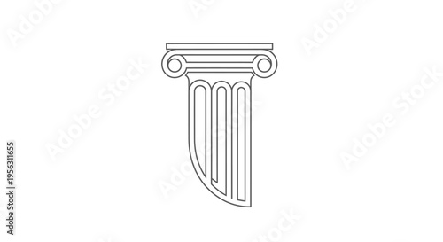 Ancient Greek Column Capital Illustration.
