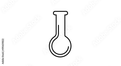 Laboratory Flask Simple Line Drawing.