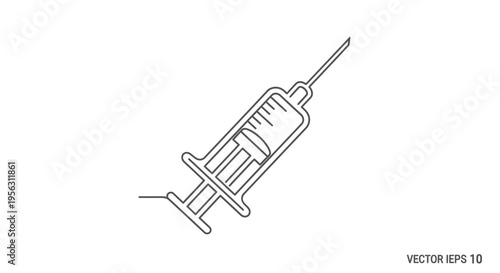 Medical Syringe Illustration with Needle.
