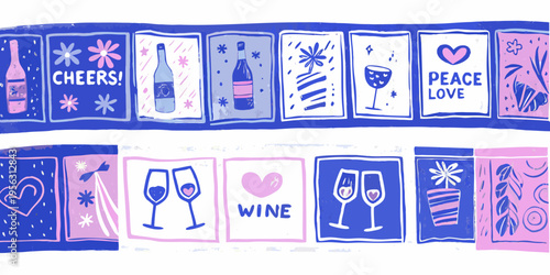 Festive banner with celebratory illustrations and heartfelt messages