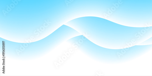 Abstract Light Blue Fluid Wave Background with Soft Gradient Curves