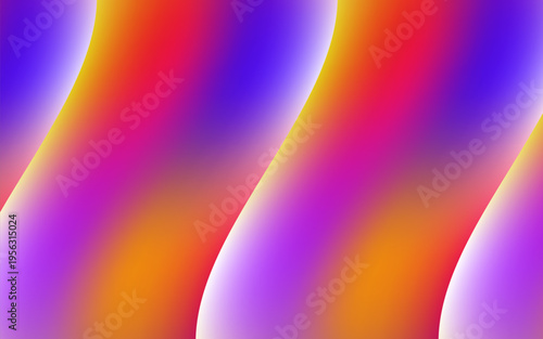 A sweeping and fluid abstract digital pattern featuring a large-scale, vertically undulating organic wave form. The composition is defined by a lush and radiant color palette where deep electric.