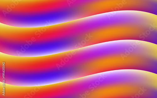 A vibrant and fluid abstract digital pattern featuring a series of closely packed, horizontally aligned organic wave forms. The composition is defined by a brilliant multi-color palette.