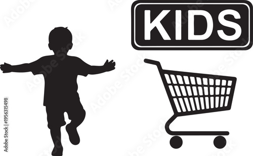 Children playing on playground equipment with a striking black silhouette