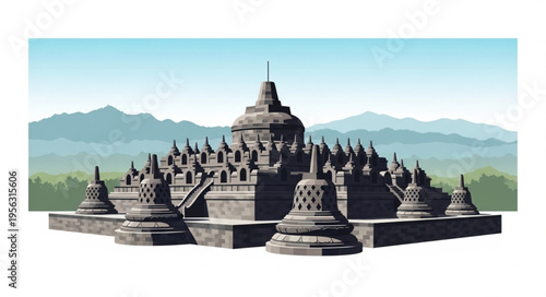 Borobudur Temple - A Majestic Buddhist Monument in Indonesia.