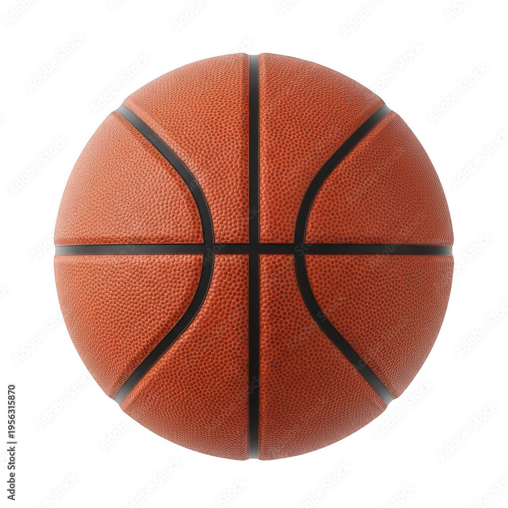 Obraz premium A classic basketball with its iconic black and white lines and orange hue isolated on transparent background