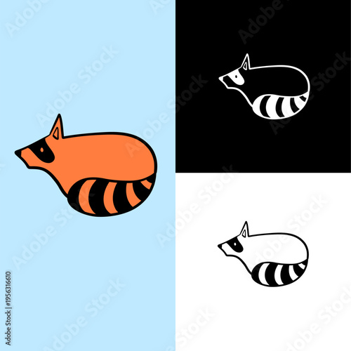 racoon illustration vector graphic for logo, icon, mascot, design, template, etc