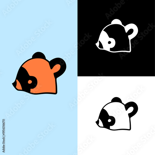 racoon illustration vector graphic for logo, icon, mascot, design, template, etc
