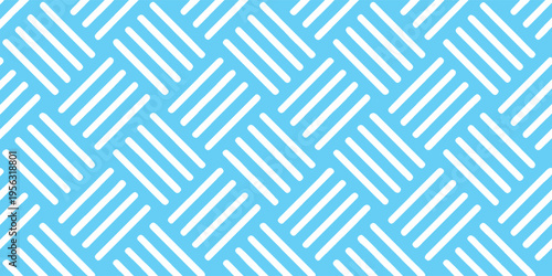 Seamless Blue and white basketweave pattern with diagonal rounded lines. vector illustration
