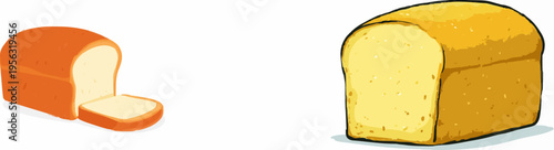 A freshly baked loaf of bread with a slice missing, ready for a sandwich or toast.