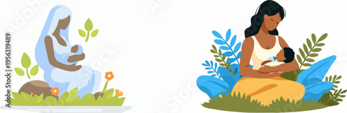 Nurturing Nature: A Mother's Love Amidst the Greenery