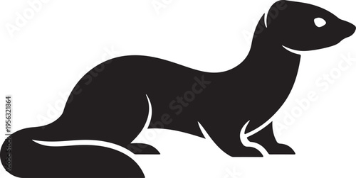 Vector illustration of a black and white dog