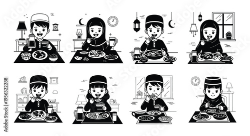 A group of people some wearing traditional clothing sharing a meal together