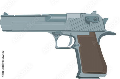 Desert Eagle 50 AE Magnum Semi Automatic Pistol Icon Vector