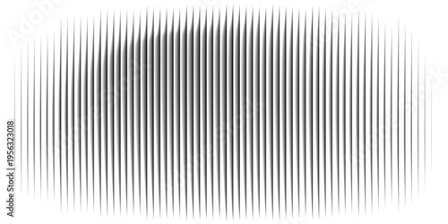 Line background. Vertical black and white spike lines forming gradient illusion. Sharp elongated triangles taper upward with high contrast for abstract optical, soundwave effect. Vector illustration.