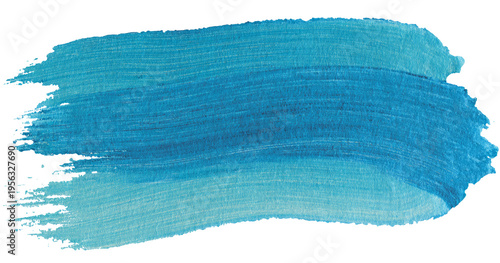 Turquoise and blue paint stroke shows movement and creativity