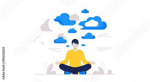 Person meditates outside in nature for mental health and wellness.