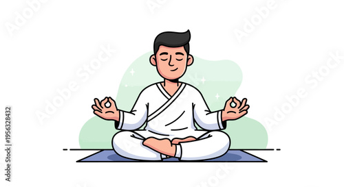 a man sitting in lotus position meditating.