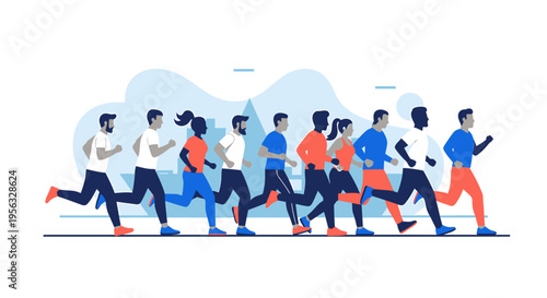 People running for health and fitness on a scenic outdoor trail