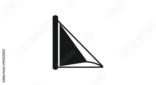 Black Triangle Flag Icon Vector Illustration