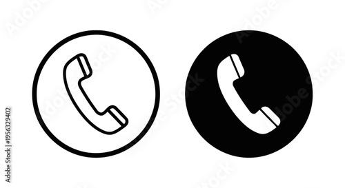 Vector illustration of phone icon set, telephone symbol, contact us sign on a transparent background