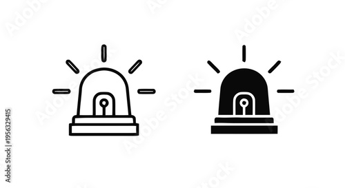 Vector illustration of emergency siren light icon set, alarm beacon vector illustration on a transparent background