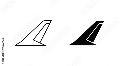 Vector illustration of airplane winglet icon, aircraft wing tip vector illustration on a transparent background