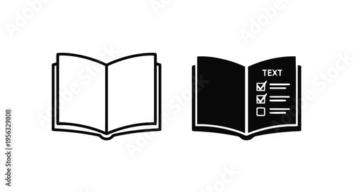 Vector illustration of open book icon set, reading and education symbol, vector illustration on a transparent background